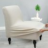 Iauddy Armless Accent Slipper Chair Cover Slipcover,Stretch Spandex Removable Jacquard Non-Slip Silp Cover for Accent Chair Without Arms Furniture Protector for Living Dining Room