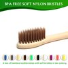 Virgin Forest 10 Pcs Soft Bristles Bamboo Toothbrush, Biodegradable Natural Bamboo Charcoal Toothbrushes, Eco Friendly Color Bristle Wood Tooth Brushes
