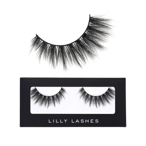 Lilly Lashes Premium Synthetic Lashes LA | Fake Eyelashes Natural Look | Full Bodied Look | Wispy Lashes | False Lashes | Vegan Strip Lash | Reusable Up to 10 Wears | 15mm