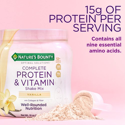 Nature's Bounty Optimal Solutions Protein Powder with Vitamin C, 16 oz