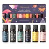 Folkulture Essential Oil Set for Diffuser, Set of 6, Aromatherapy Diffuser Oil Scents for Home - White Sage Balsam Cedarwood Orange Green Tea Ocean Salt Rose (Magic Hour)