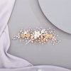 BERYUAN White Floral Hair Comb Crystals Hair Comb Slide Bridal Hair Comb for Bride Bridesmaid Hair Comb Vintage Hair Piece