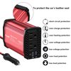 ALLWEI 300W Car AC Power Inverter DC 12V to 110V for Vehicles Converter USB-C PD65W/18W USB Fast Charging Ports Car Charger Adapter (Red)