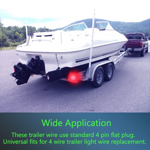 Serlainxin 50Foot 4Pin Trailer Wire Harness, Premium Towing Wiring Solution, Extended Length Boat Trailer Wiring Kit, 4-Way 4-Color Trailer Light Wire Brown/Green/Yellow/White for RV Boat Marine