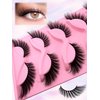 Fox Eye Lashes Wispy Eyelashes 20mm Long Cat-Eye Lashes Angel Wing Lashes Faux Mink False Eyelashes Natural Look 5 Pairs pack(XF01)