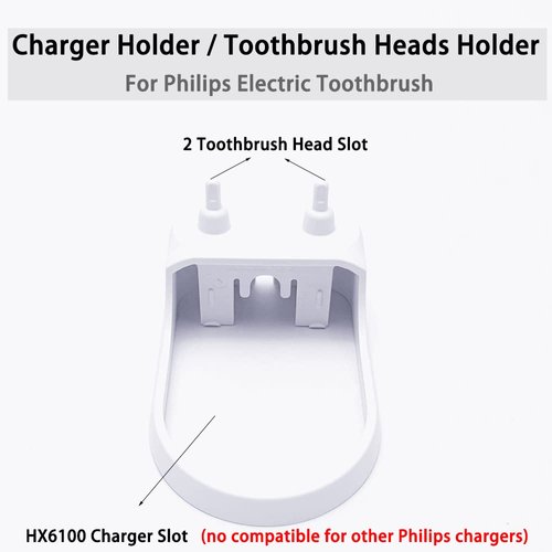 Charger Holder Toothbrush Heads Holder Compatible with Philips Sonicare Electric Toothbrush,HX6100 Charger Stand Toothbrush Heads Holder for Philips Sonicare HX6000 / HX8000 / HX9000 Series