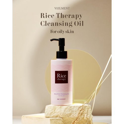 VEILMENT Rice Therapy Cleansing Oil (6.8fl oz) - Waterproof Makeup Remover, Deep Cleanser for Oily Skin. Gentle Formula, Residue-Free for Sensitive Skin. Premium Korean Skin Care. Rice Complex.