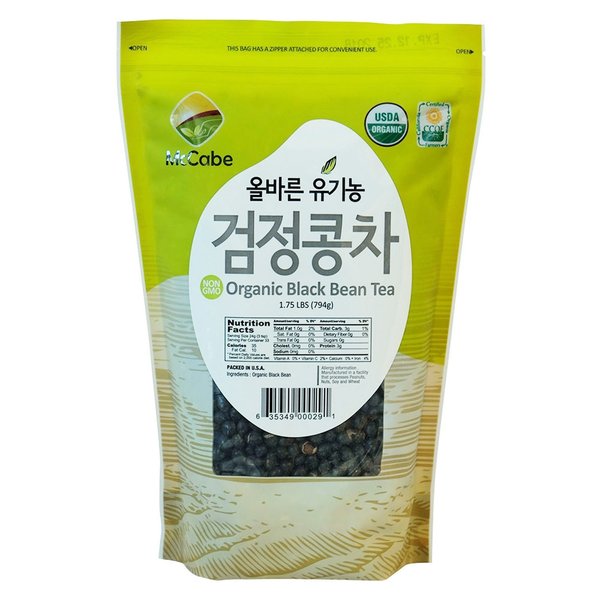 McCabe Organic Black Bean Tea - Roasted Black Beans Tea | USDA and CCOF Certified | Roasted and Packed in USA | 1.75 lbs (28 Oz)