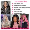 Unvizossa Glueless Wigs Human Hair Pre Plucked Pre Cut 5x5 HD Lace Closure Wigs Human Hair 26 Inch Wear and Go Body Wave Lace Front Wigs Human Hair for Black Women 180 Density Natural Black