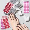 SILPECWEE 16 Sheets Red Glitter Nail Wraps for Women Solid Color Nail Polish Strips Self Adhesive Nail Polish Stickers Fingernail Manicure Sticker Nail Art with 1pc Nail File (Lovely Color)