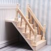 Toyvian Dollhouse Mini Staircase, 1/12 Scale Miniature Stairway with Handrail, DIY Unpainted Staircase, Wood Dollhouse Furniture for Micro Landscape Fairy Garden Decor