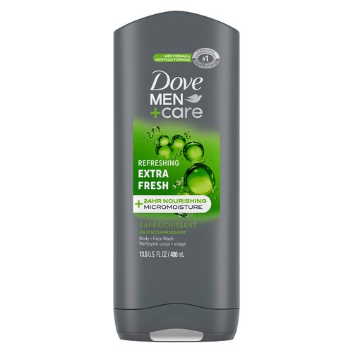 Dove Men+Care Micro Moisture Body and Face Wash, Fresh, 13.5 fl oz (Pack of 1)