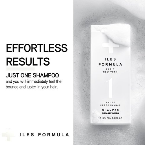 Iles Formula Haute Performance Sulfate Free Shampoo, Made in USA - Cleanse & Nourish Hair, Color Safe, Volumizing and Detangling - for All Hair Types Including Extensions, 6.8 Fl Oz (200 ML)