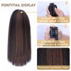 MARYLING Claw Clip Ponytail Extension Heat Resistant Highlight Yaki Ponytail For Women Synthetic Yaki Clip In Ponytail Hair Extensions Wear And Go Ponytail For Daily Use