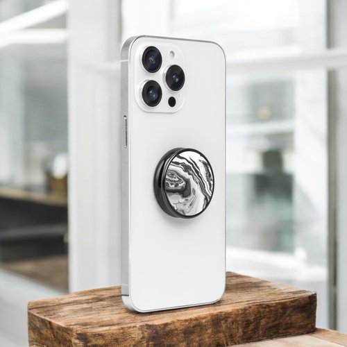 FAB POPS Phone Grip and Expandable Stand, Built in Magnets, Adhesive Attachment, Mounting Plate Included, All in one Phone Grip, Marble