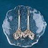 Allereyae Vintage Crystal Dangle Earrings Long Bar Drop Earrings Cz Rhinestone Earrings Gold Long Wire Earrings Jewelry for Women