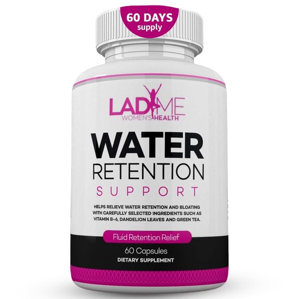 Water Retention Pills for Women Bloating Relief with Vitamin B6, Dandelion & Green Tea Natural Diuretic for Water Draining, Bloating & Swelling Detox Capsules - 60 Caps (2 Months Supply) - by LadyMe