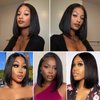 bynlna Bob Wig Human Hair 13x4 HD Lace Front Wigs for Black Women 180% Density Glueless Wigs Short Straight Bob Wig Brazilian Virgin Human Hair Wig Pre Plucked with Baby Hair (Natural Color, 12 Inch)