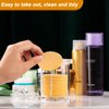 Geiserailie 50 Pieces Compressed Natural Facial Sponges Round Soft Face Exfoliator Cleansing Sponge Reusable Cosmetic Sponge with Clear Plastic Sponge Storage Jar, Makeup Removal (Yellow)
