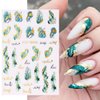 Marble Wave Nail Art Stickers Decals, 3D Stripe Line Nail Self-Adhesive Sticker Designs, Gold Line Heart Nail Transfer Decal Decorations for Women Girls DIY French Nail Art Sticker Resin Nail Art Tips