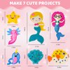 SPROUT & SPARK STUDIO Sewing Kit for Kids, DIY Set for Girls Ages 5+, Beginner,Arts and Crafts,Felt，7 Easy Projects of Stuffed Dolls, Play n Learn,Mermaid,Axolotl,