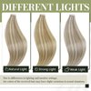 RUNATURE Tape in Hair Extensions Human Hair 20 Inch Straight Real Hair Tape in Extensions Long Remy Tape ins Human Hair Extensions Ash Brown with Platinum Blonde Glue in Hair Extensions 50g 20pcs
