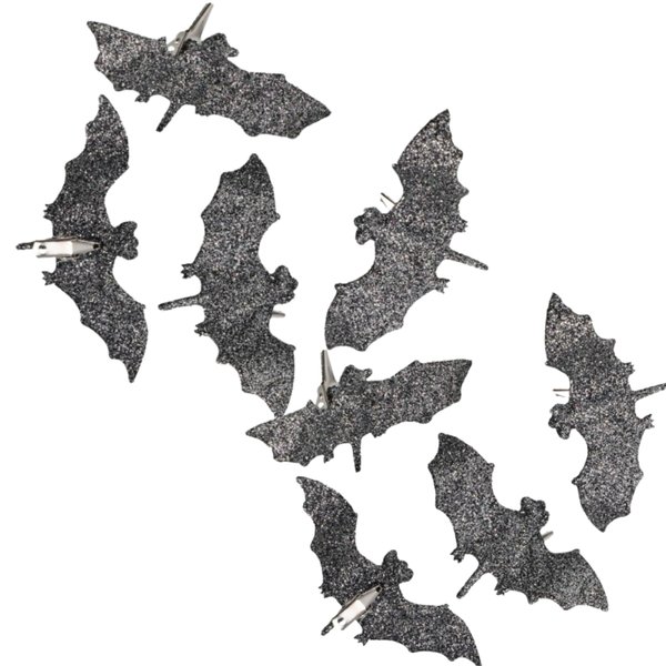 KRE Silver Halloween Glitter Bats 4Cts - Pack of 2 Bonus Revbdas