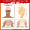 4 Pcs Halloween Bald Caps Halloween Costume Makeup Latex Thick Bald Wig Head Hair Nets Black Mesh Wig Cap Net Skull Head Wig Cap Fake Wig Cap Cosplay Costume Accessory for Theme Party Adults Kids