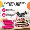 Exquisite 9 Inch. Cerise Plastic Plates - Solid Color Disposable Plates - 50 Count