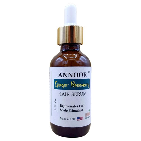 Ginger Rosemary Hair Serum by Annoor | 2 Fl Oz | Nourish, Strengthen, Shine, and Revitalize for Healthy Hair Growth and Scalp Renewal