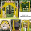FUHSY Wedding Arch Draping Fabric Gold 20FT 2 Panels Chiffon Fabric Drapery Gold Backdrop Curtain Wedding Arch Drapes Sheer Curtains Wedding Backdrop for Reception Chiffon Party Ceiling for Ceremony