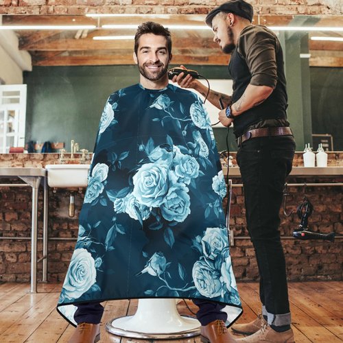 visesunny Barber Cape Rose Peony Leaf Bird Polyester Hair Cutting Salon Cape Apron Anti-Static Haircut Water-Resistant Shaving Cloth Beard Shaving Bib Hairdressing Cape