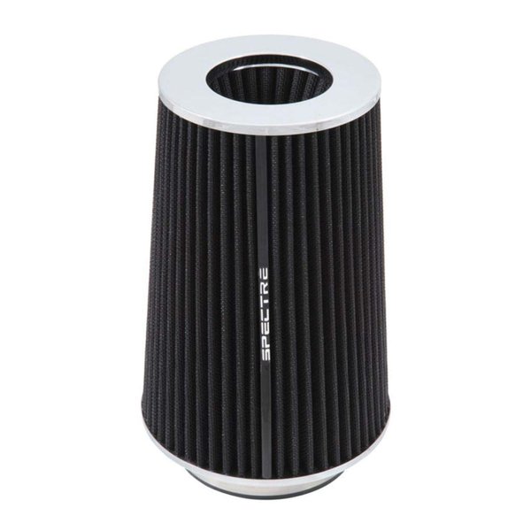 Spectre Universal Clamp-On Air Filter: High Performance, Washable Filter: Round Tapered; 3 in/3.5 in/4 in Flange ID; 10.6 in (269 mm) Height; 6 in (152 mm) Base; 4.75 in (121 mm) Top, SPE-9731, Black