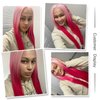SOKU 13x6 Lace Front Wigs Pre Plucked 32 Inch Long Straight Lace Frontal Wigs with Baby Hair Ombre Pink Synthetic Wigs with Light Pink Roots Free Part Glueless HD Silky Straight Wigs for Women