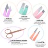 TsMADDTs Eyebrow Tweezer Set, 6 Pcs Tweezers Set for Women, Precision Tweezer for Eyebrows with Curved Scissors for Ingrown Hair, Hair Plucking Daily Beauty Tools with Leather Travel Case