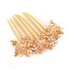 Sankuwen Women Rhinestone Inlaid Butterfly Hair Comb Hairpin Barrette Accessory (Style-B,Champagne)