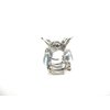 Generic Small mini silver metal clear blue moon crystal hair claw clip