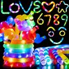 JOYIN Light Up Pop Tubes, 18 Pack Glow Sticks Party Favors, Sensory Toys Fidget Tubes, Glow Necklaces Bracelets Party Supplies for Birthday Gifts Decorations, Camping Wedding Goodie bags