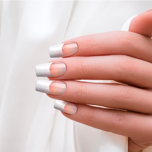 KISS Acrylic French False Nails Kit, Ready to Wear Gel & Manicure Stick included, Long-Lasting Hottest Trend Glue on Nails, Convenient & Easy to Apply, Wider Fit
