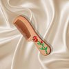 Rose Flower Wooden Comb Handmade Comb, Enamel Crystal Metal Rose Decorate Wood Comb for Wavy hair,Thick hair, Thin hair, Straight hair Tangle Combs for Men Women