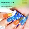 U-Shinein Jelly Gel Nail Polish, Top Coat Gel Nail Polish for Jelly Glass Finish, Sheer Blue Crystal Translucent Gel Nail Polish Jelly Glass Top Coat Gel Soak Off UV/LED for Nail Art Manicure Salon