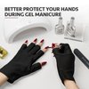 GAOY Anti UV Gloves for Gel Nail Lamp, Professional Fingerless UPF50+ UV Light Protection Gloves for Home DIY & Salon Use Nail Art Accessories