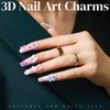 Teenitor 3000+ 3D Nail Charms and Gems, Flower Nail Art Charms Bow Charms for Nails, Nail Rhinestones Nail Pearls for Acrylic Nails, Nails Charms Bulk