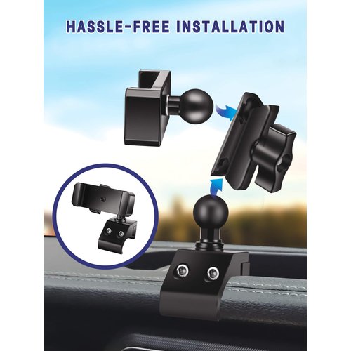 Nilkatss Aluminum Alloys Phone Mount for Jeep Wrangler 2018-2023 JL JLU 4xe&2020-2023 Gladiator JT,Camera Friendly forJeep Wrangler Phone Mount Compatible with 4.7" to 6.8" Smartphone