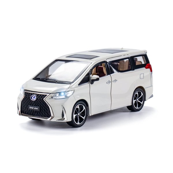 Diecast Metal Model Toy Car-1:24 Scale Model Car with Sound and Light, Model Car with Sound and Light for Kids Age 3+ Year. (White)