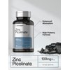 Horbäach Zinc Picolinate 100mg | 180 Capsules | High Potency | Non-GMO, Gluten Free | Zinc Supplement