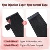 SEGO Injection Tape in Hair Extensions Human Hair Tape in Hair Extensions Invisible Tape in Hair Extensions 14 Inch #01 Dark Black 10PCS 5pcs Invisible and 5pcs normal