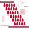 Glamnetic Press On Nails - Fiery Red | Opaque Bright Red Short Almond Fake Nails, Reusable | 15 Sizes - 30 Nail Kit