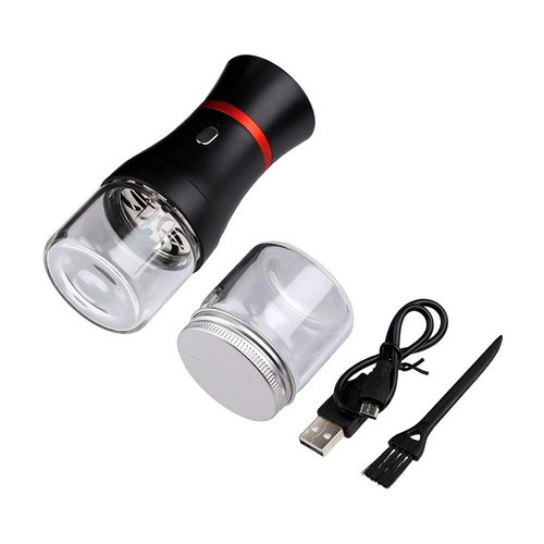 Pulsar King Kut Easy to Use Portable Electric Grinder for Spices, Herbs, & More, With Removable Chamber, Stainless Steel Blade, 1000mAh Battery - Black