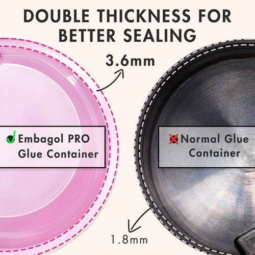 Embagol Eyelash Glue Storage Container Eyelash Storage Container Tank Eyelash Extensions Adhesive Jar Stand Makeup Case Cosmetic Storage Tank for Women Pink